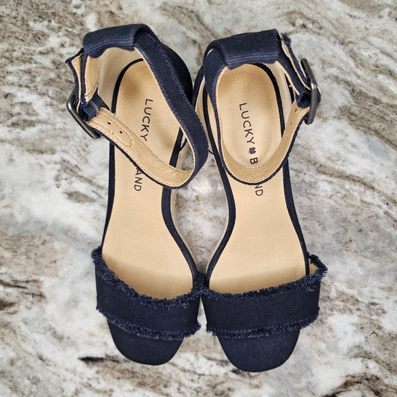 Lucky Brand Menika 2 Navy Espadrilles Shoes Wedge Heels Women's Size 6.5… - Picture 4 of 10